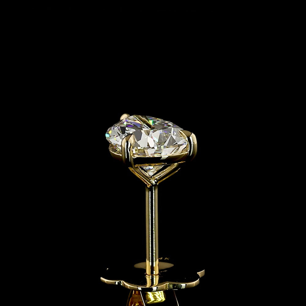 14K Yellow Gold Pear-Shape Martini Diamond Stud Earrings - 2.03 Total Carat Weight Lab-Grown Diamonds (E-F Color, VS1 Clarity) - Covaloro Fine Jewelry
