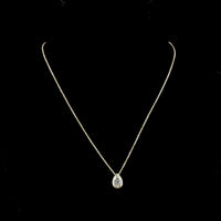 14K Yellow Gold Pear Shape Solitaire Pendant with Bezel Set Lab Diamond - 1.55 Carat Total Diamond Weight - Covaloro Fine Jewelry