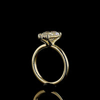 14K Yellow Gold Pear Shape Solitaire Ring with 3.11 Carat Lab Grown D VVS2 Diamond - IGI Certified - Covaloro Fine Jewelry