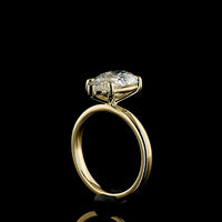 14K Yellow Gold Pear Shape Solitaire Ring with Lab Grown E VVS2 Diamond - 3.70 Carat Total Weight - Covaloro Fine Jewelry