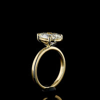 14K Yellow Gold Pear Shape Solitaire Ring with Lab Grown E VVS2 Diamond - 3.70 Carat Total Weight - Covaloro Fine Jewelry