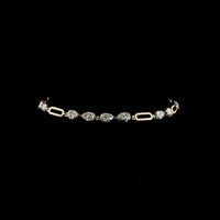 14K Yellow Gold Pear Shape Station Bracelet with East-West Set Lab Diamonds - 3.07 Carats Total Diamond Weight - Covaloro Fine Jewelry