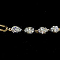 14K Yellow Gold Pear Shape Station Bracelet with East-West Set Lab Diamonds - 3.07 Carats Total Diamond Weight - Covaloro Fine Jewelry