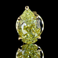 14K Yellow Gold Pear Shape Stud Earrings with Fancy Vivid Yellow Lab Grown Diamonds - 1.15 Carat Total Weight, VS2 Clarity - Covaloro Fine Jewelry