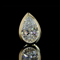 14K Yellow Gold Pear Shaped Bezel Set Lab Diamond Stud Earrings with IGI Certified E-F VVS2 Stones - 1.51 Carat Total Weight - Covaloro Fine Jewelry