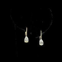 14K Yellow Gold Pear-Shaped Drop Earrings with 1.15 Carat Total Weight Lab Diamonds (E VS1) - Prong Set with Brilliant Cut Accents - Covaloro Fine Jewelry