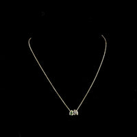 14K Yellow Gold Pear Shaped Green Emerald Lab Diamond and Marquise White Diamond Toi et Moi Pendant - 0.90 Carat Total Gem Weight - Covaloro Fine Jewelry