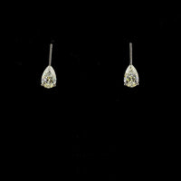 14K Yellow Gold Pear-Shaped Hanging Drop Earrings with 4.04 Carat Lab Grown E-F VS1 Diamonds - Total Diamond Weight 4.04 Carats - Covaloro Fine Jewelry