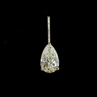 14K Yellow Gold Pear-Shaped Hanging Drop Earrings with 4.04 Carat Lab Grown E-F VS1 Diamonds - Total Diamond Weight 4.04 Carats - Covaloro Fine Jewelry