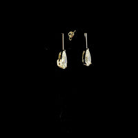 14K Yellow Gold Pear-Shaped Hanging Drop Earrings with 4.04 Carat Lab Grown E-F VS1 Diamonds - Total Diamond Weight 4.04 Carats - Covaloro Fine Jewelry