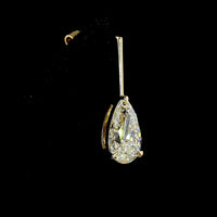 14K Yellow Gold Pear-Shaped Hanging Drop Earrings with 4.04 Carat Lab Grown E-F VS1 Diamonds - Total Diamond Weight 4.04 Carats - Covaloro Fine Jewelry