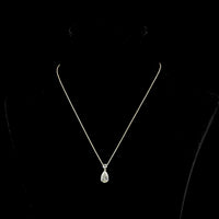 14K Yellow Gold Pear-Shaped Lab Diamond Pendant with Brilliant Accent Stone - 2.27 Carat Total Diamond Weight, IGI Certified E-VVS1 - Covaloro Fine Jewelry