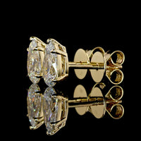 14K Yellow Gold Pear Shaped Lab Diamond Stud Earrings - 3.12 Carats Total Diamond Weight, IGI Certified D VVS2 & D VVS1 - Covaloro Fine Jewelry