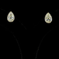 14K Yellow Gold Pear-Shaped Lab Diamond Stud Earrings - 4.02 Total Carat Weight with Bezel-Prong Setting, F Color & VS Clarity - Covaloro Fine Jewelry