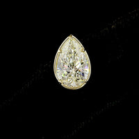 14K Yellow Gold Pear-Shaped Lab Diamond Stud Earrings - 4.02 Total Carat Weight with Bezel-Prong Setting, F Color & VS Clarity - Covaloro Fine Jewelry