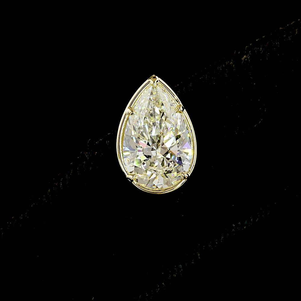 14K Yellow Gold Pear-Shaped Lab Diamond Stud Earrings - 4.02 Total Carat Weight with Bezel-Prong Setting, F Color & VS Clarity - Covaloro Fine Jewelry