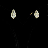 14K Yellow Gold Pear-Shaped Lab Diamond Stud Earrings - 4.02 Total Carat Weight with Bezel-Prong Setting, F Color & VS Clarity - Covaloro Fine Jewelry