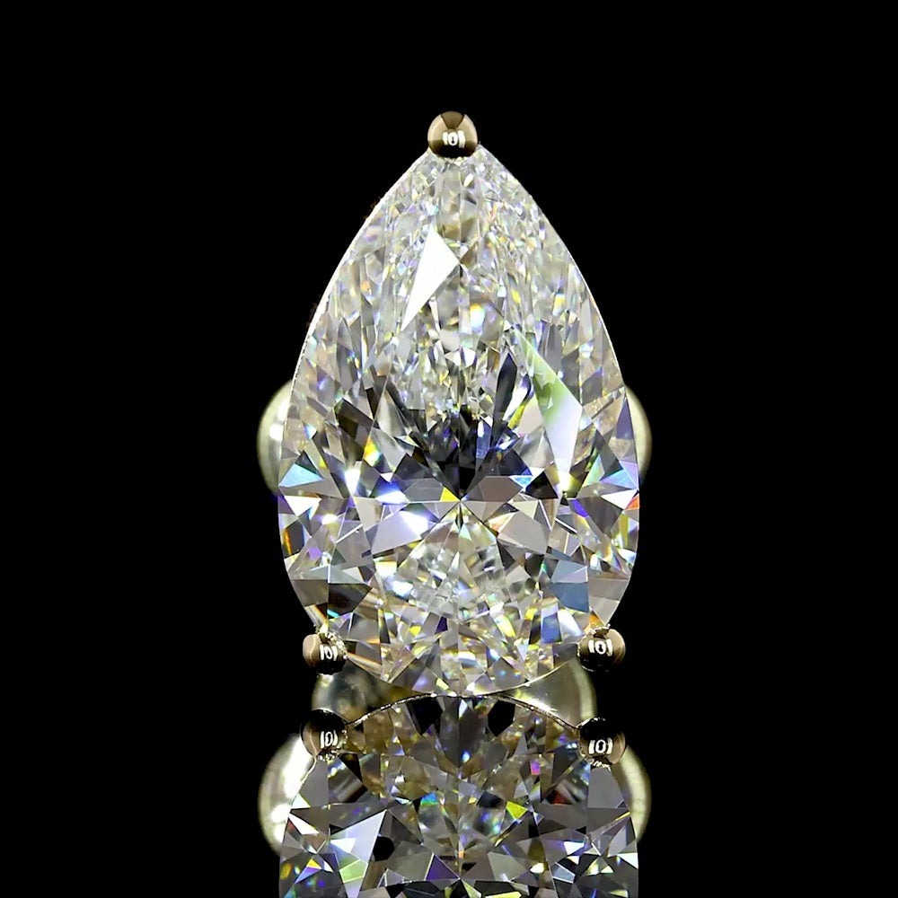 14K Yellow Gold Pear-Shaped Martini Earrings with Lab-Grown E-F VS1 Diamonds - 3.10 Carats Total Diamond Weight - Covaloro Fine Jewelry