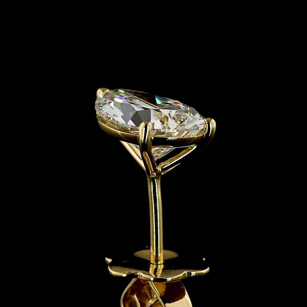 14K Yellow Gold Pear-Shaped Martini Earrings with Lab-Grown E-F VS1 Diamonds - 3.10 Carats Total Diamond Weight - Covaloro Fine Jewelry