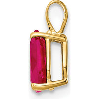 14K Yellow Gold Pear-Shaped Ruby Pendant - 0.95 Carat Natural Ruby by Monteluci Fine Jewelry