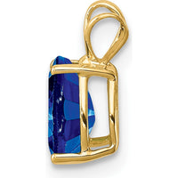 14K Yellow Gold Pear-Shaped Sapphire Pendant - 0.95 Carat Natural Faceted Blue Sapphire by Monteluci Fine Jewelry
