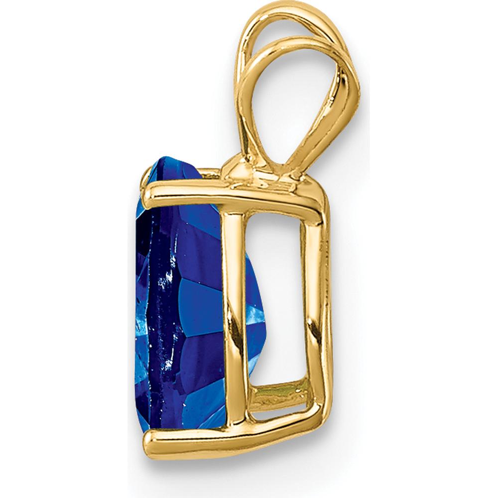 14K Yellow Gold Pear-Shaped Sapphire Pendant - 0.95 Carat Natural Faceted Blue Sapphire by Monteluci Fine Jewelry