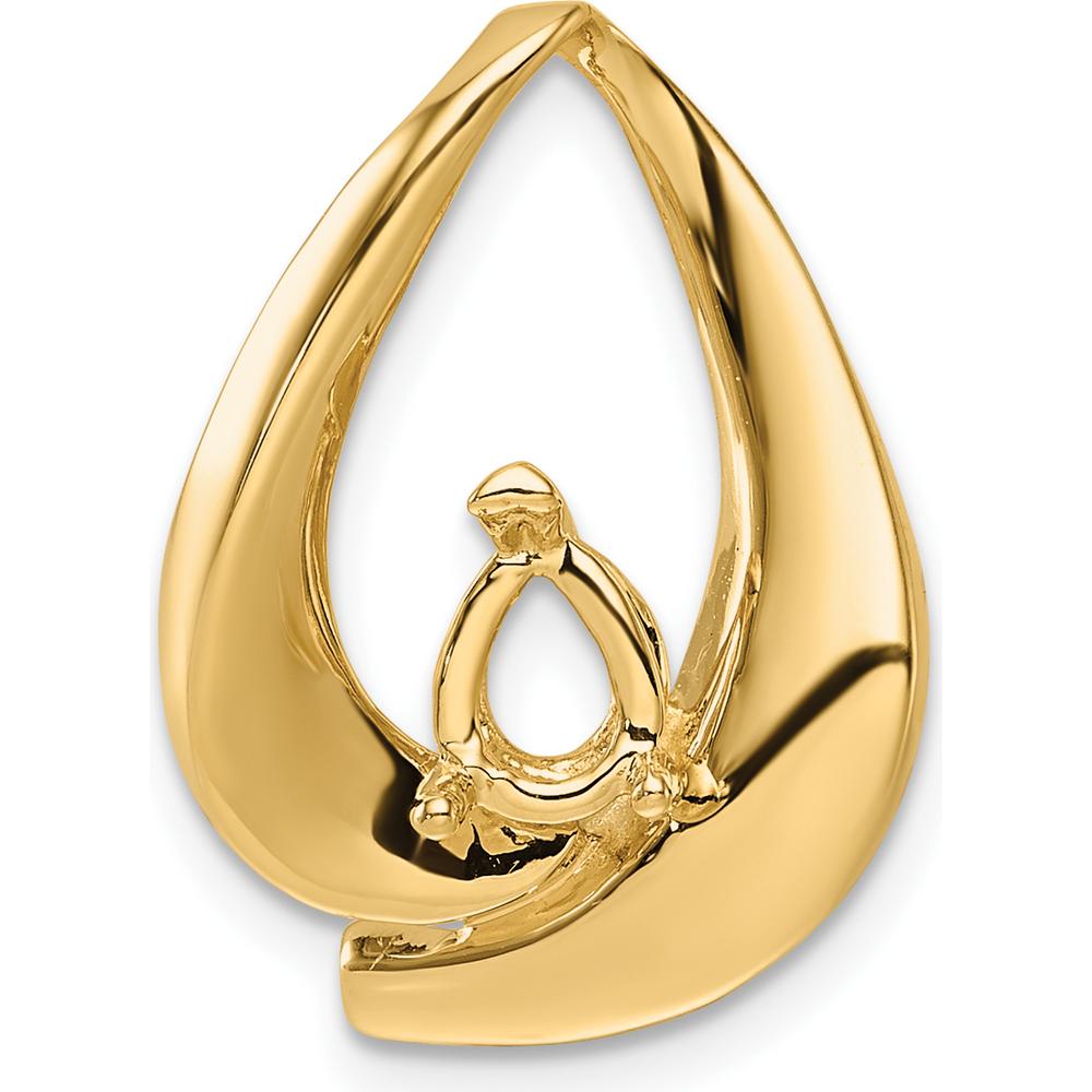 14K Yellow Gold Pear-Shaped Slide Mounting for Omega - 7x5mm by Oro Pregiato
