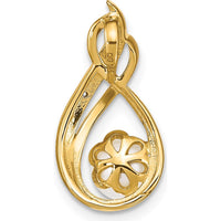 14K Yellow Gold Pearl and Diamond Pendant with Round Diamonds - 0.006 Carat Total Diamond Weight by Monteluci Fine Jewelry
