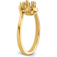 14K Yellow Gold Pearl & Diamond Ring Mounting - 6mm Pearl Setting, 2 Side Stone Mountings by Oro Pregiato