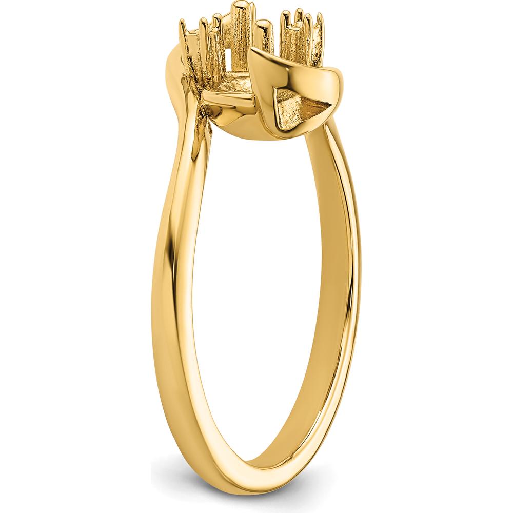 14K Yellow Gold Pearl & Diamond Ring Mounting - 6mm Pearl Setting, 2 Side Stone Mountings by Oro Pregiato