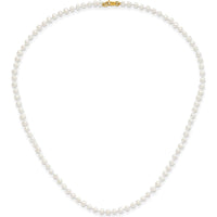 14K Yellow Gold Pearl Jewelry Set with Freshwater Cultured Pearls - Necklace 14", Bracelet 5", Earrings with Post Closure by Oro Pregiato
