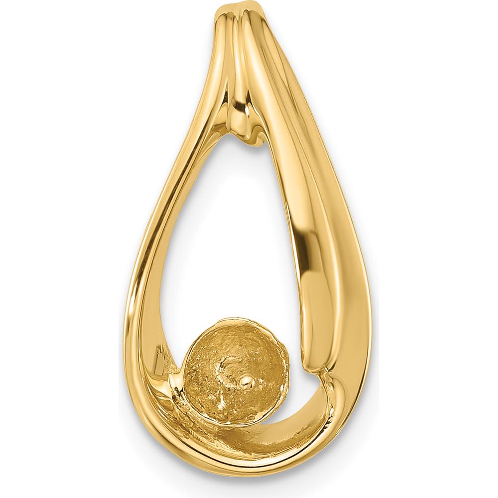 14K Yellow Gold Pearl Slide Mounting Pendant - Elegant and Timeless Design by Monteluci Fine Jewelry