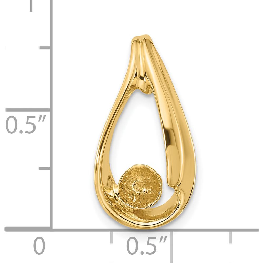 14K Yellow Gold Pearl Slide Mounting Pendant - Elegant and Timeless Design by Monteluci Fine Jewelry