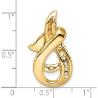 14K Yellow Gold Peg-Set and Channel Diamond Slide Pendant Mounting for Omega - Fits 6mm and 8mm Omega by Oro Pregiato