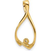 14K Yellow Gold Peg-Set Diamond Slide Mounting for 2mm Regular/3mm Fancy Omega Chains by Oro Pregiato