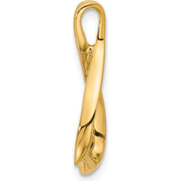 14K Yellow Gold Peg-Set Diamond Slide Mounting for 2mm Regular/3mm Fancy Omega Chains by Oro Pregiato
