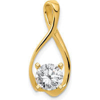 14K Yellow Gold Peg-Set Diamond Slide Mounting for 2mm Regular/3mm Fancy Omega Chains by Oro Pregiato