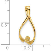 14K Yellow Gold Peg-Set Diamond Slide Mounting for 2mm Regular/3mm Fancy Omega Chains by Oro Pregiato