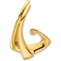 14K Yellow Gold Peg-Set Diamond Slide Mounting for 2mm Regular & 6mm Fancy Omega Chains by Oro Pregiato