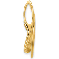 14K Yellow Gold Peg-Set Diamond Slide Mounting for 2mm Regular & 6mm Fancy Omega Chains by Oro Pregiato