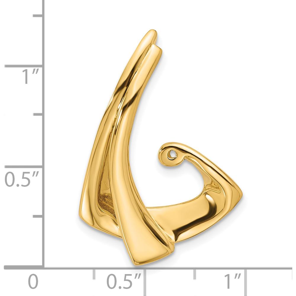 14K Yellow Gold Peg-Set Diamond Slide Mounting for 2mm Regular & 6mm Fancy Omega Chains by Oro Pregiato