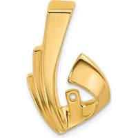 14K Yellow Gold Peg-Set Diamond Slide Mounting for 4mm Regular/6mm Fancy Omega by Oro Pregiato