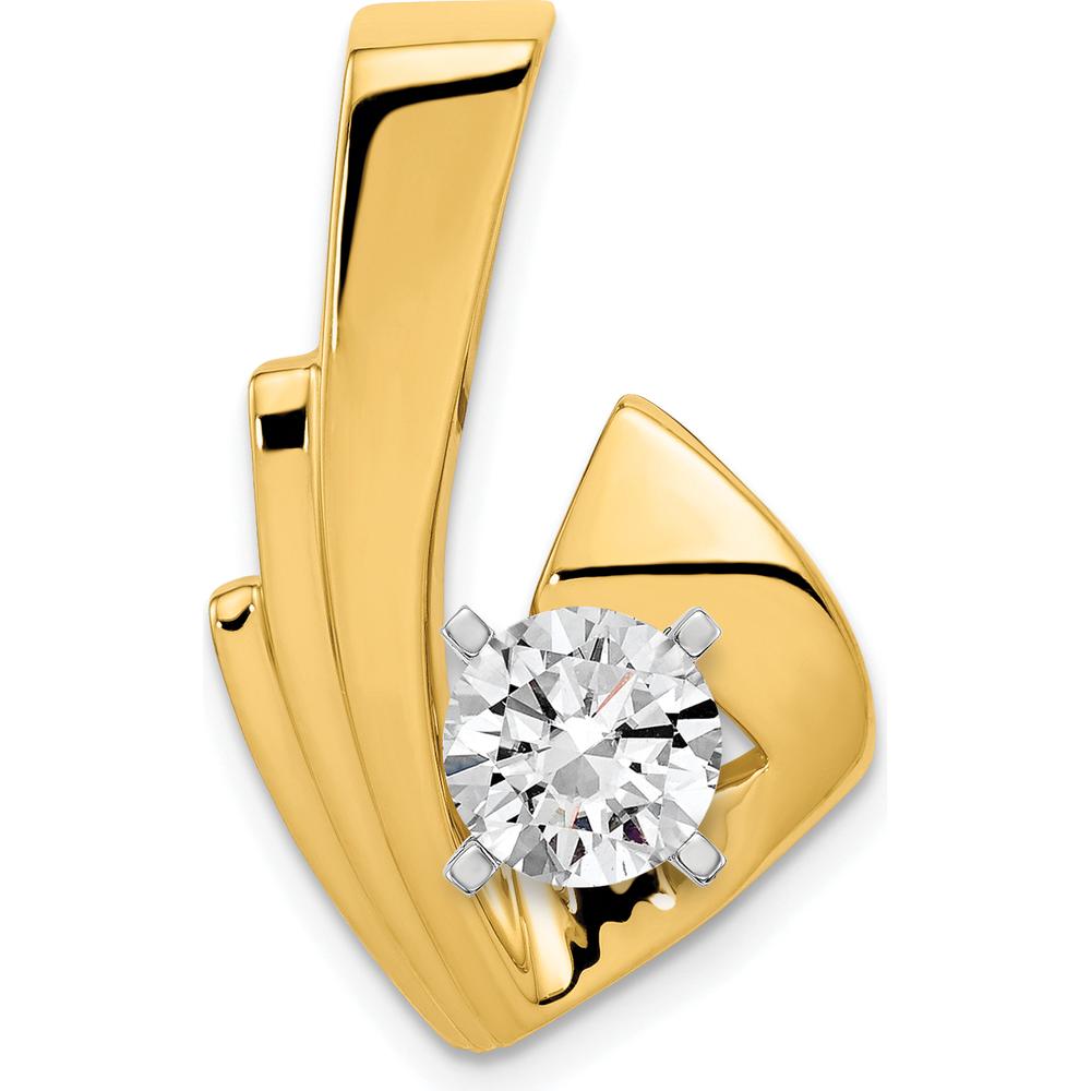 14K Yellow Gold Peg-Set Diamond Slide Mounting for 4mm Regular/6mm Fancy Omega by Oro Pregiato