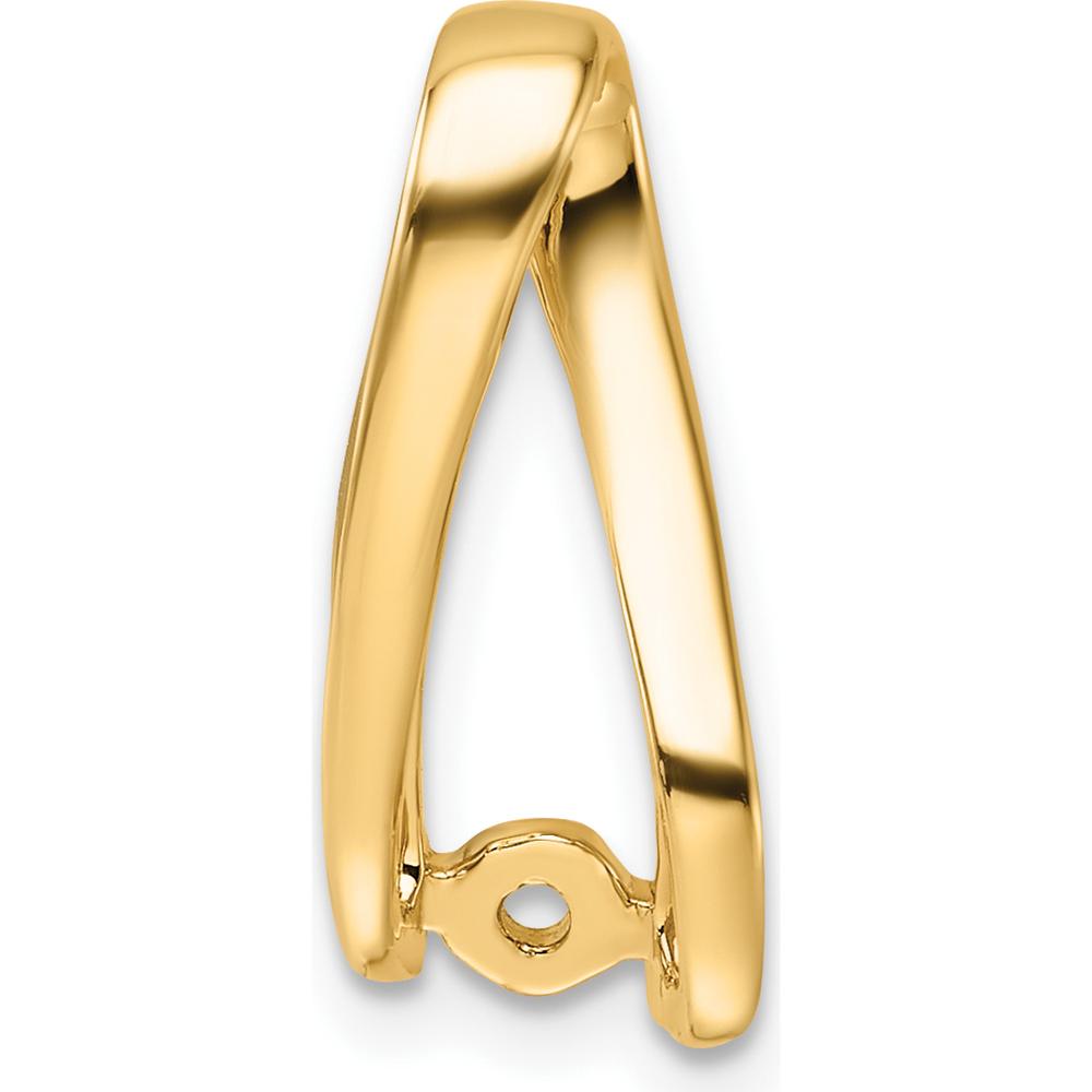 14K Yellow Gold Peg-Set Diamond Slide Mounting for Omega Chains - Fits up to 6mm Omega by Oro Pregiato