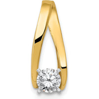 14K Yellow Gold Peg-Set Diamond Slide Mounting for Omega Chains - Fits up to 6mm Omega by Oro Pregiato