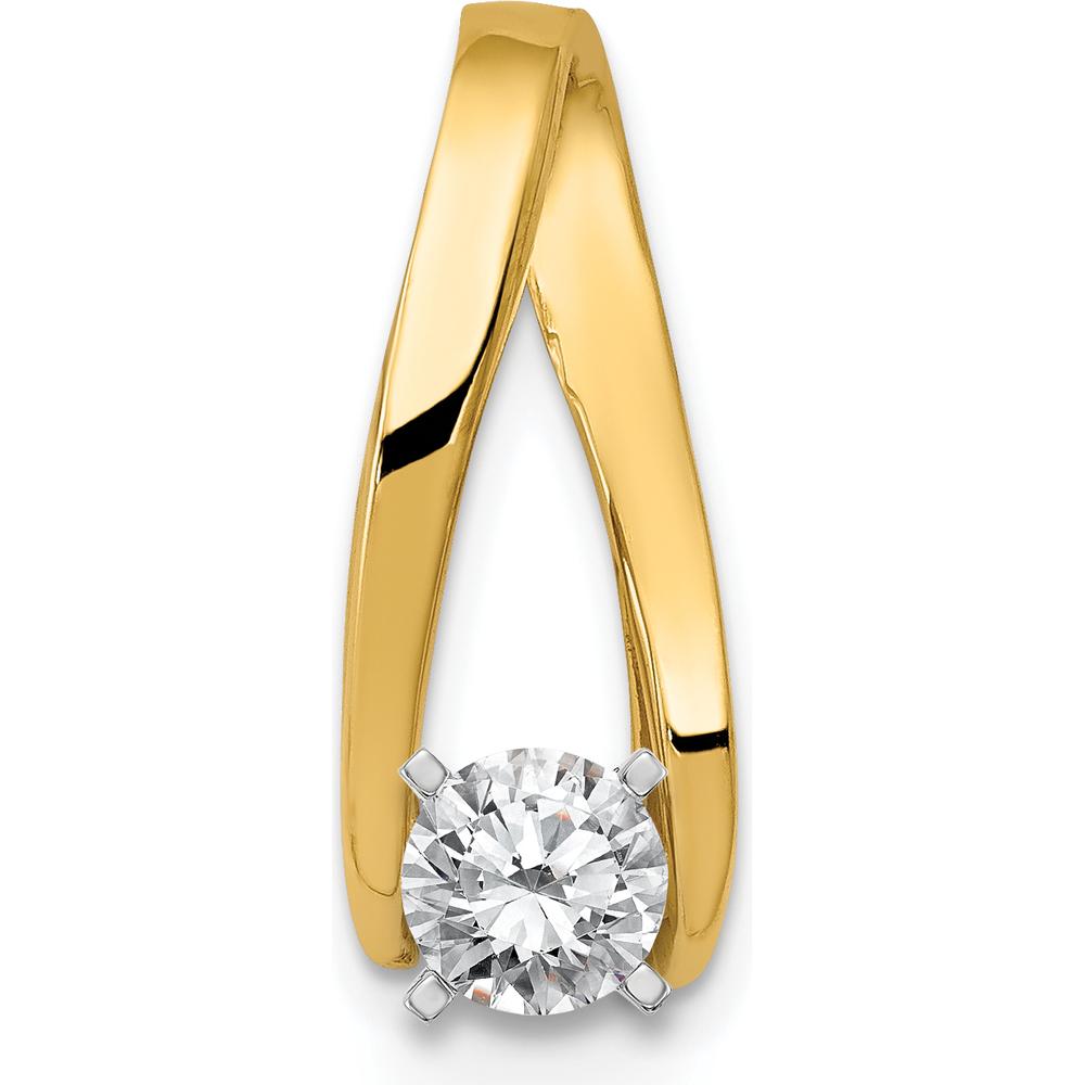 14K Yellow Gold Peg-Set Diamond Slide Mounting for Omega Chains - Fits up to 6mm Omega by Oro Pregiato