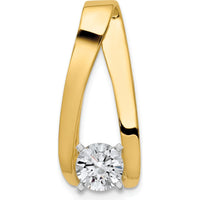 14K Yellow Gold Peg-Set Diamond Slide Mounting for Omega Chains - Fits Up to 6mm Regular & 8mm Fancy Omega by Oro Pregiato