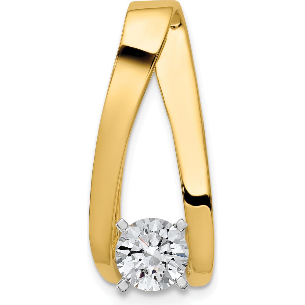 14K Yellow Gold Peg-Set Diamond Slide Mounting for Omega Chains - Fits Up to 6mm Regular & 8mm Fancy Omega by Oro Pregiato