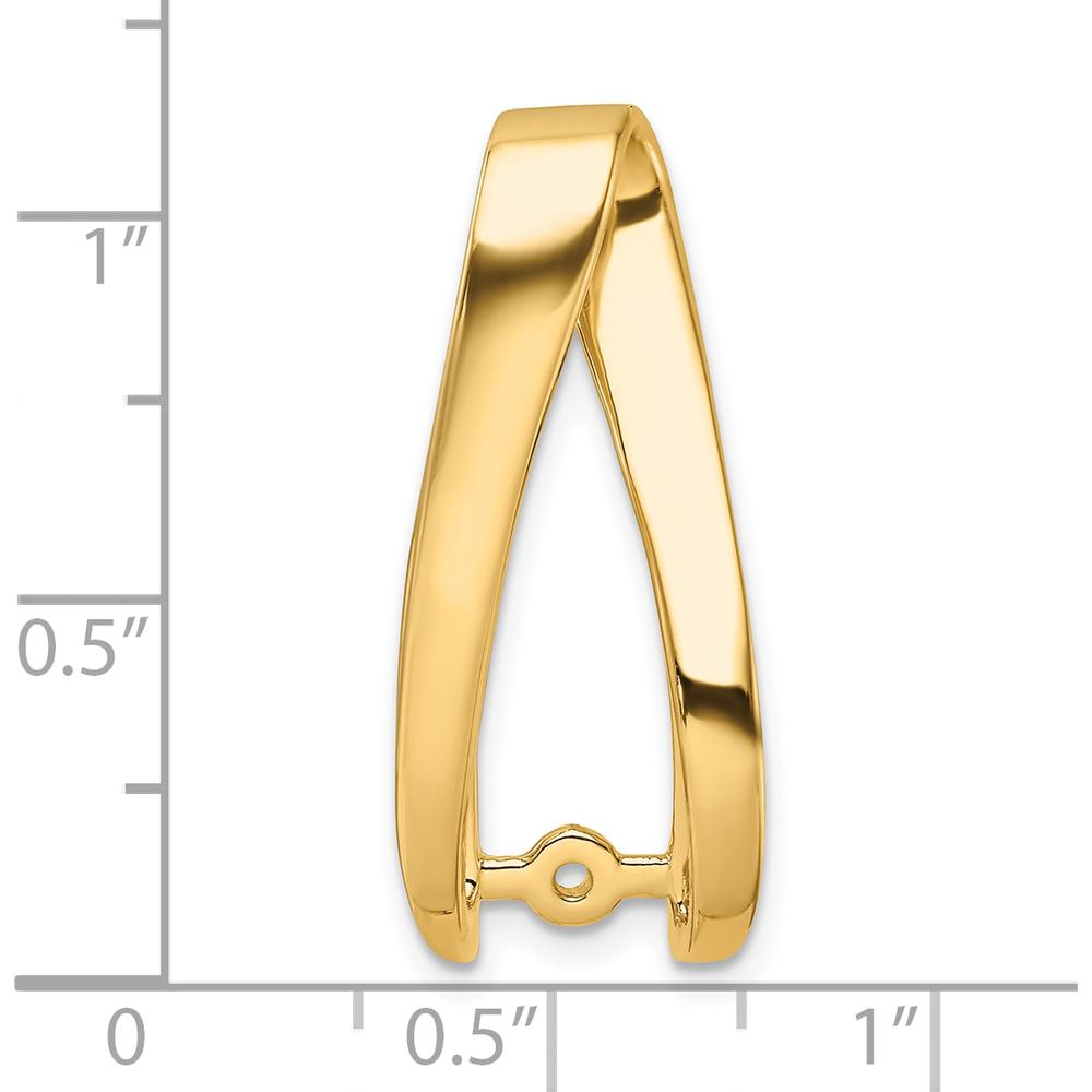 14K Yellow Gold Peg-Set Diamond Slide Mounting for Omega Chains - Fits Up to 6mm Regular & 8mm Fancy Omega by Oro Pregiato