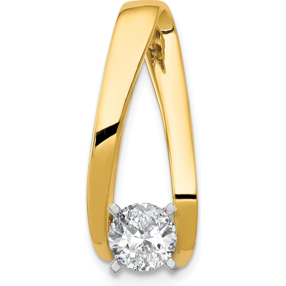 14K Yellow Gold Peg-Set Slide Mounting for Up to 8mm Omega - 28mm Length, Polished Finish by Oro Pregiato